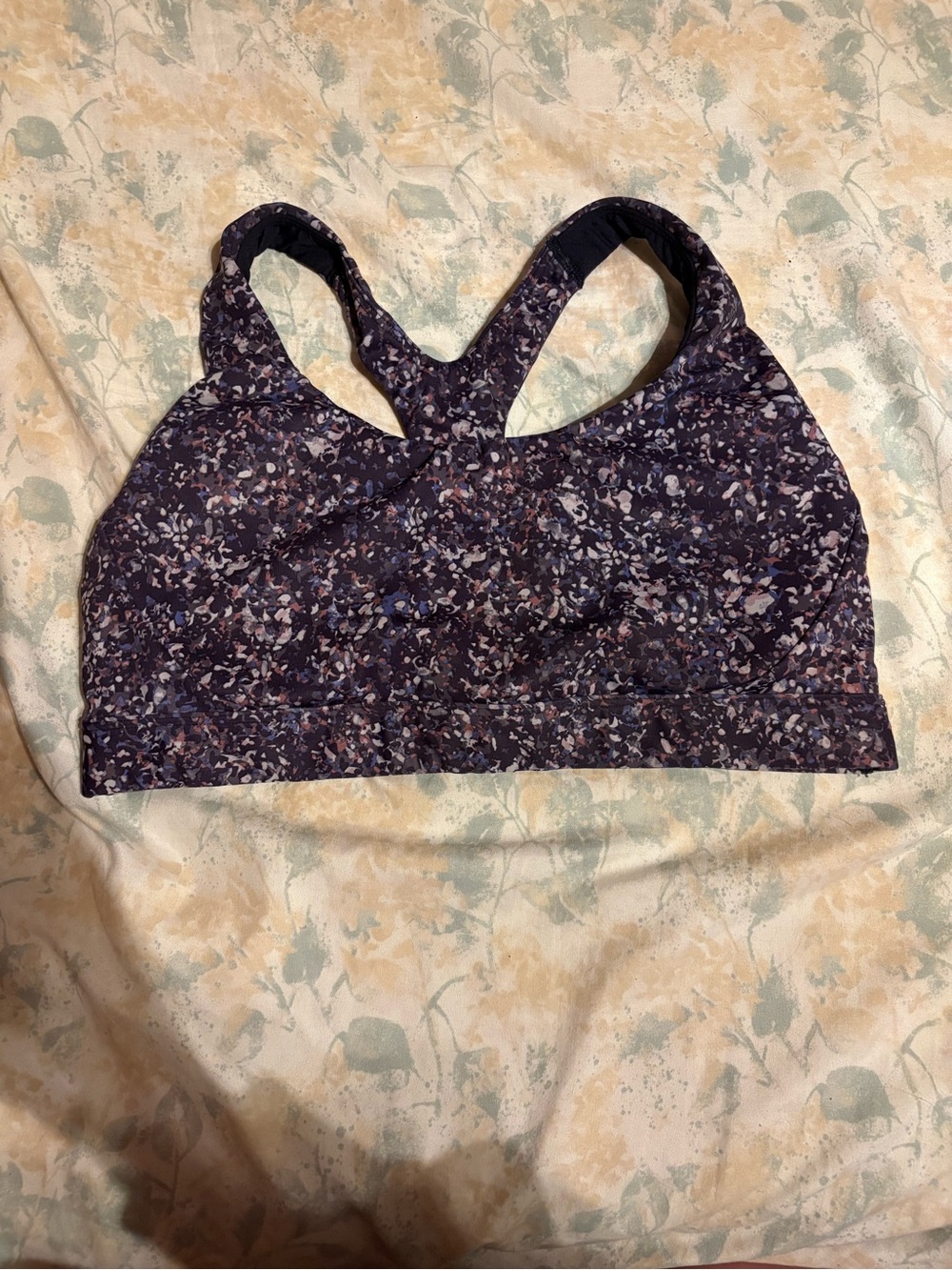 Athleta Purple Floral Racerback Sports Bra - Women's Intimates